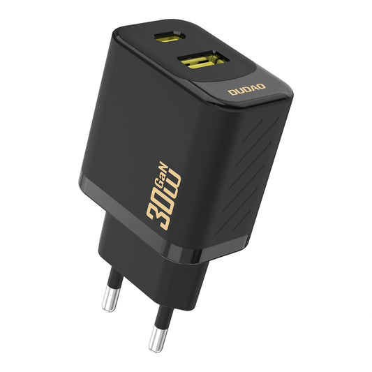 Cargador de Red Dudao A27TEU, 30W, 3A, 1 x USB-A - 1 x USB-C, Negro