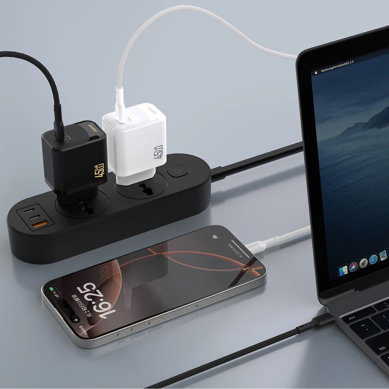Dudao A28 Network Charger, 45W, 3A, 1 x USB-C, White