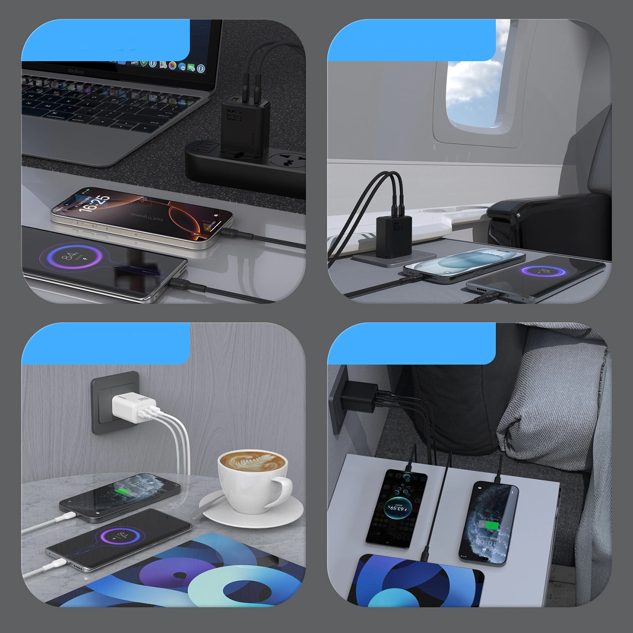 Cargador de Red Dudao A29, 65W, 1 x USB-A - 2 x USB-C, Negro