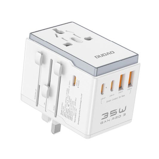 Cargador de red Dudao Travel A35Pro, 35W, 3A, 2 x USB-A - 3 x USB-C, Blanco 