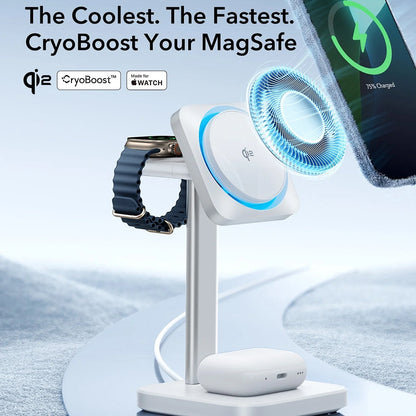 Cargador de Red Inalámbrico ESR CryoBoost 3en1, 25W, 1.67A, Negro