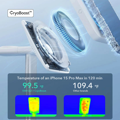 Cargador de Red Inalámbrico ESR CryoBoost 3en1, 25W, 1.67A, Negro