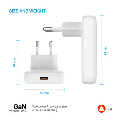 Cargador de Red Fixed, 30W, 3A, 1 x USB-C, Blanco