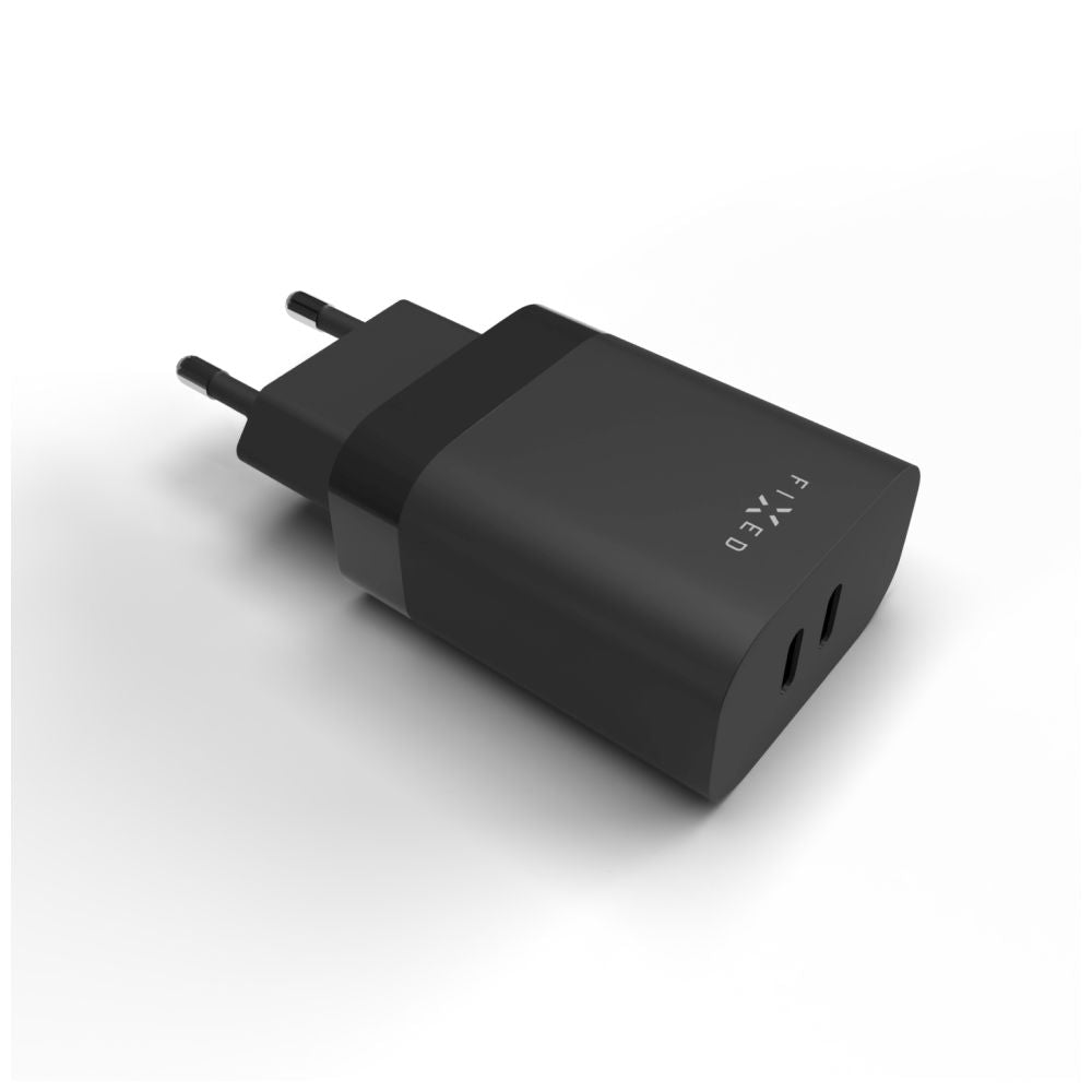 Cargador de Red Fixed, 35W, 3A, 2 x USB-C, Negro