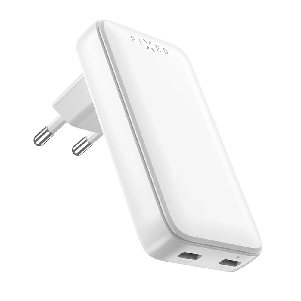 Cargador de Red Fixed Slim, 45W, 3A, 2 x USB-C, Blanco