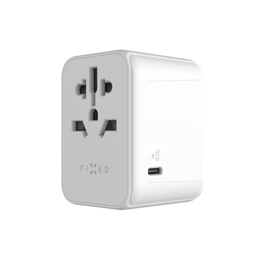 Cargador de Red Fixed Travel, 30W, 3A, 2 x USB-A - 1 x USB-C, Blanco