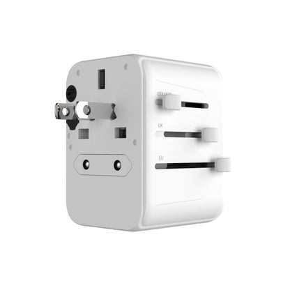 Cargador de Red Fixed Travel, 30W, 3A, 2 x USB-A - 1 x USB-C, Blanco