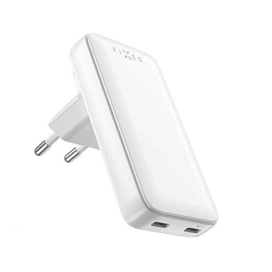 Cargador de Red Fixed Travel, 45W, 3A, 2 x USB-C, Blanco
