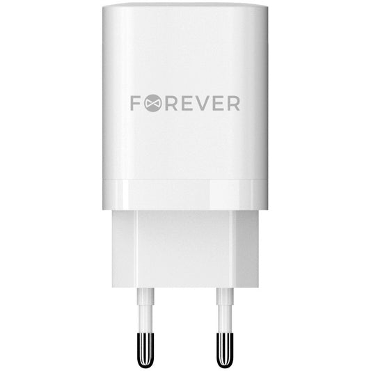 Cargador de Red Forever TC-05-35CC, 35W, 3A, 2 x USB-C, Blanco