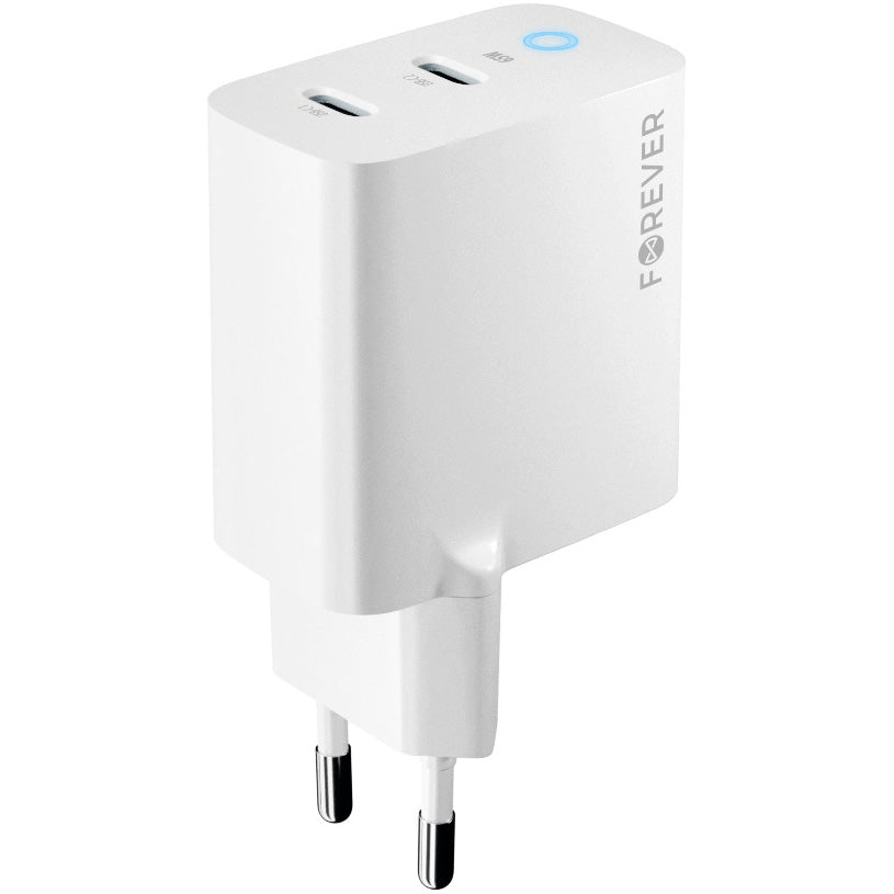 Forever Network Charger TC-06-65CC, 65 W, 3,25 A, 2 x USB-C, blanco 