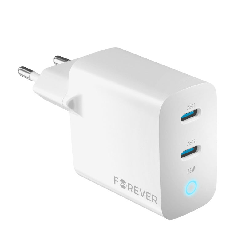 Forever Network Charger TC-06-65CC, 65 W, 3,25 A, 2 x USB-C, blanco 