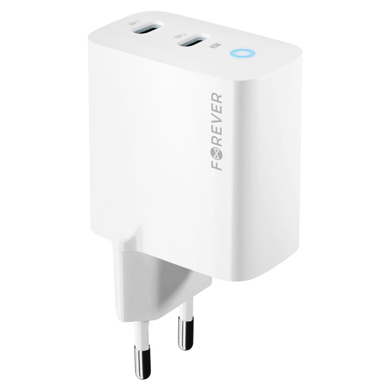 Forever Network Charger TC-06-65CC, 65 W, 3,25 A, 2 x USB-C, blanco 