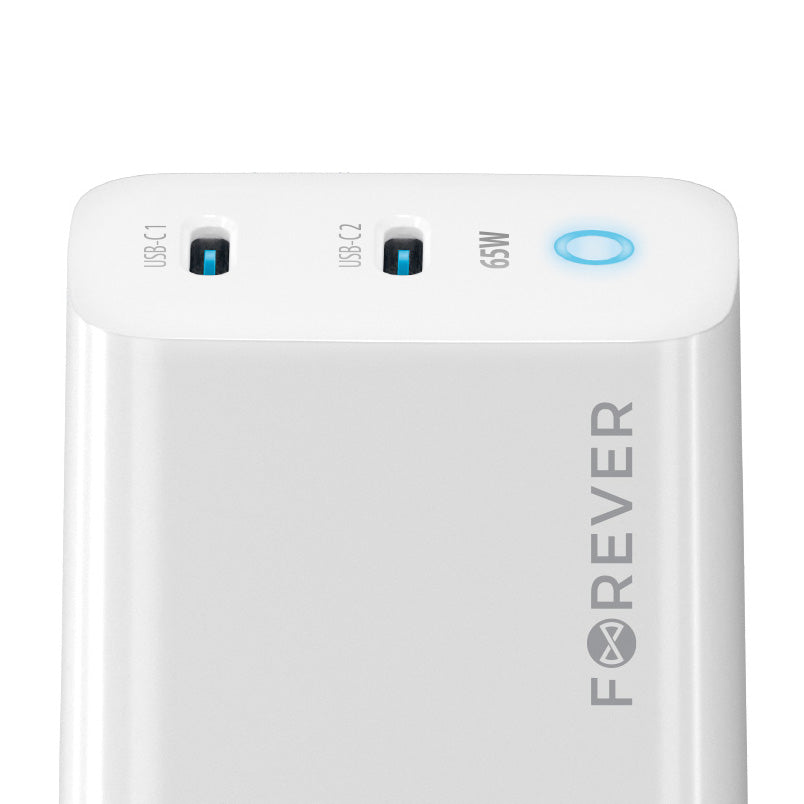 Forever Network Charger TC-06-65CC, 65 W, 3,25 A, 2 x USB-C, blanco 