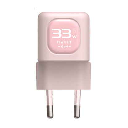 Cargador de Red HAVIT UC230, 33W, 3A, 1 x USB-A - 1 x USB-C, Rosa