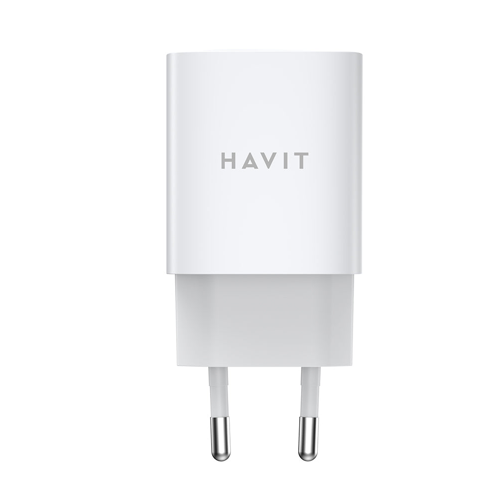 Cargador de Red HAVIT UC45W, 45W, 3A, 2 x USB-C, Blanco
