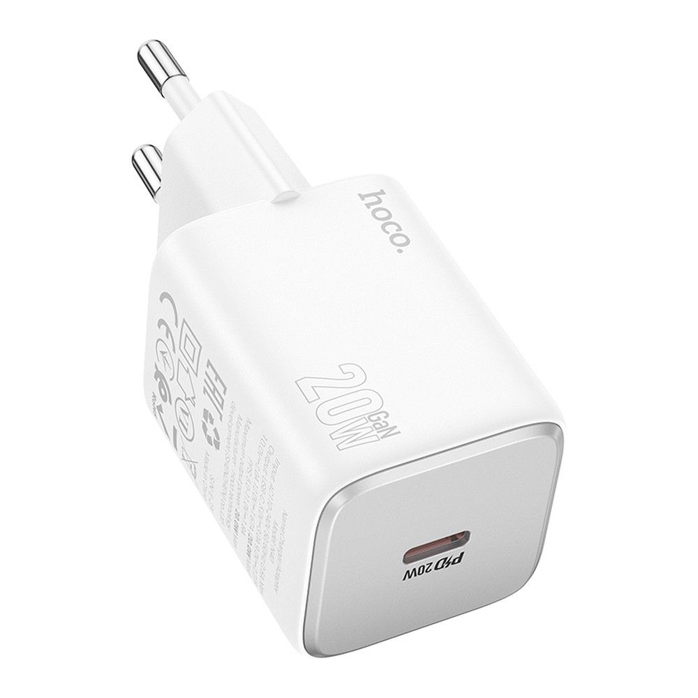 Cargador de Red HOCO N40, 20W, 3A, 1 x USB-C, Blanco
