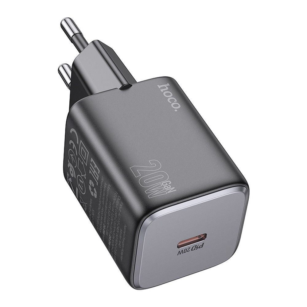 Cargador de Red HOCO N40, 20W, 3A, 1 x USB-C, Negro