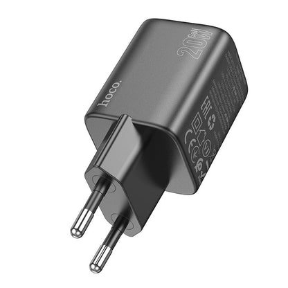 Cargador de Red HOCO N41, 20W, 3A, 1 x USB-A - 1 x USB-C, Negro
