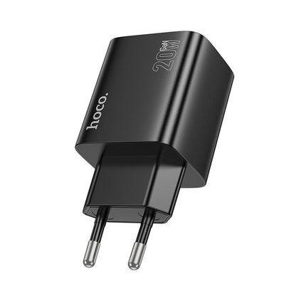 Cargador de Red HOCO N55, 20W, 3A, 2 x USB-A - 2 x USB-C, Negro