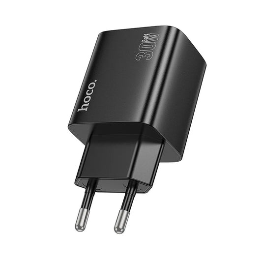 Cargador de Red HOCO N56, 30W, 3A, 2 x USB-A - 2 x USB-C, Negro