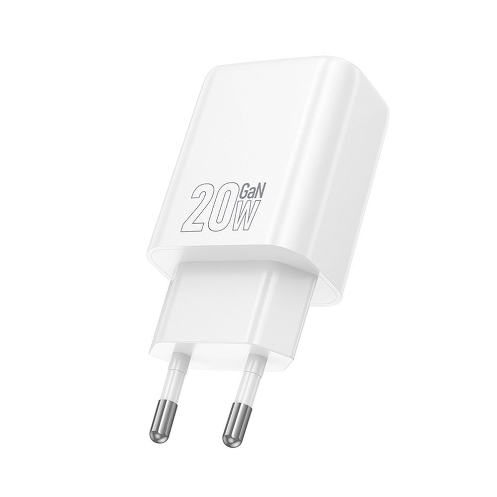 Cargador de Red HOCO N61, 20W, 3A, 1 x USB-A - 1 x USB-C, Blanco