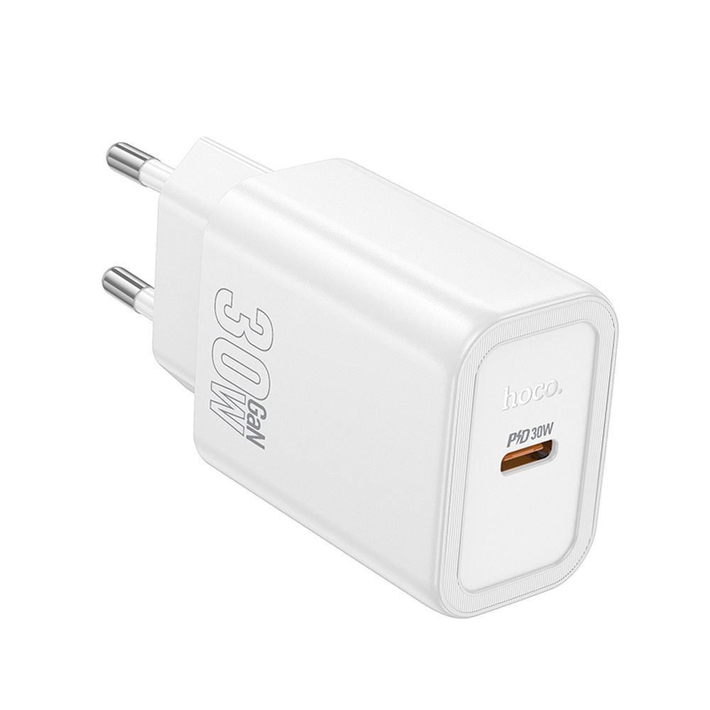 Cargador de Red HOCO N62, 30W, 3A, 1 x USB-C, Blanco