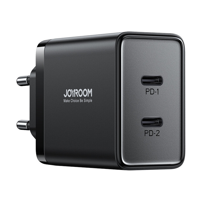 Cargador de red Joyroom JR-TCF09, 40W, 3A, 2 x USB-C, Negro 