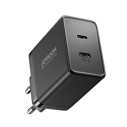 Cargador de red Joyroom JR-TCF09, 40W, 3A, 2 x USB-C, Negro 