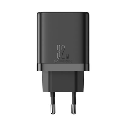 Cargador de red Joyroom JR-TCF10, 32W, 3A, 1 x USB-A - 2 x USB-C, Negro 