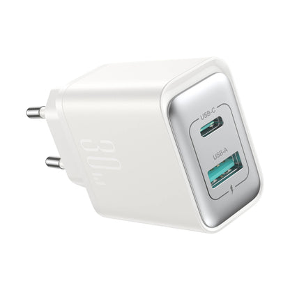 Cargador de Red Joyroom JR-TCF15, 30W, 5A, 1 x USB-A - 1 x USB-C, Blanco