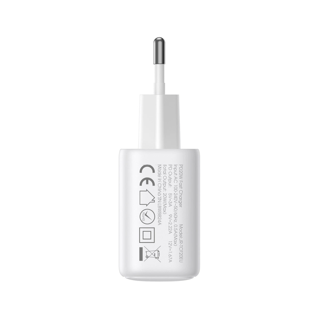 Cargador de Red Joyroom JR-TCF21, 20W, 3A, 1 x USB-A - 1 x USB-C, Blanco