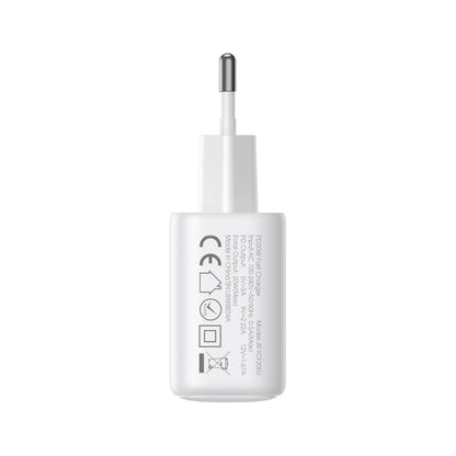 Cargador de Red Joyroom JR-TCF21, 20W, 3A, 1 x USB-A - 1 x USB-C, Blanco