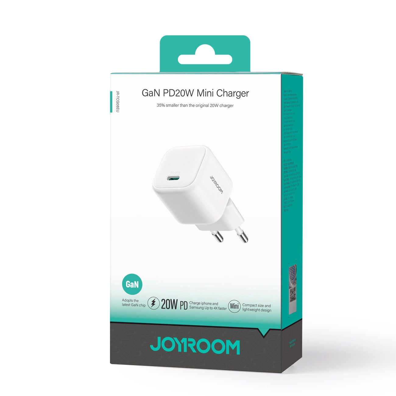 Cargador de Red Joyroom JR-TCG08, 20W, 3A, 1 x USB-C, Blanco