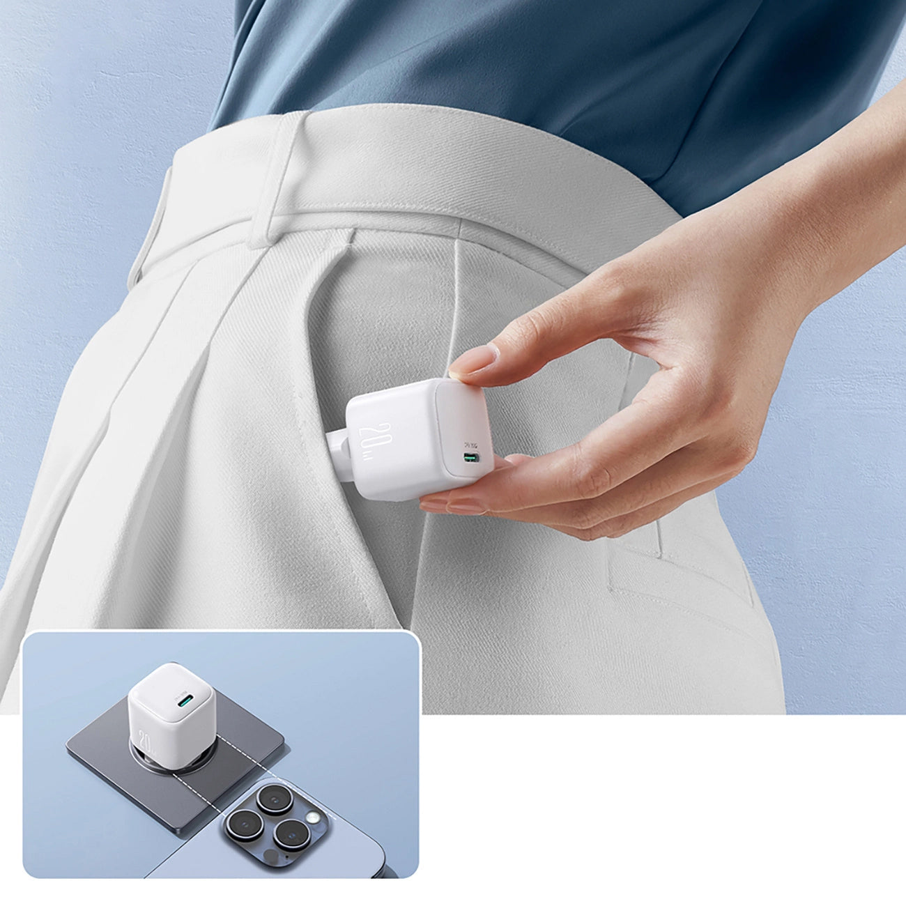 Cargador de Red Joyroom JR-TCG08, 20W, 3A, 1 x USB-C, Blanco