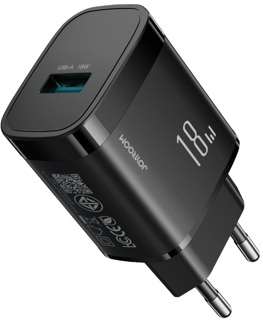 Cargador de Red Joyroom JR-TF4, 18W, 3A, 1 x USB-A, Negro