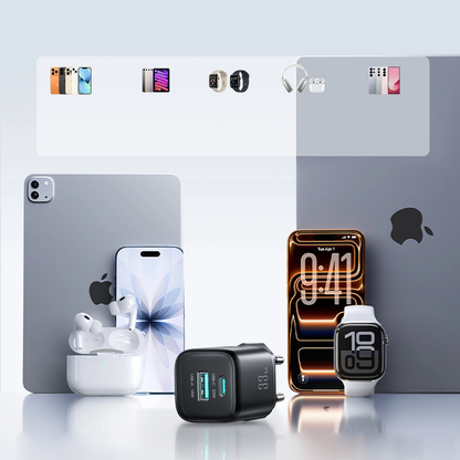 Cargador de Red Joyroom JR-TG7, 33W, 3A, 1 x USB-A - 1 x USB-C, Negro