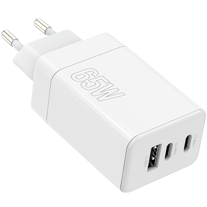 Cargador de red MaXlife MXTC-08-65ACC, 65W, 3A, 1 x USB-A - 2 x USB-C, Blanco 