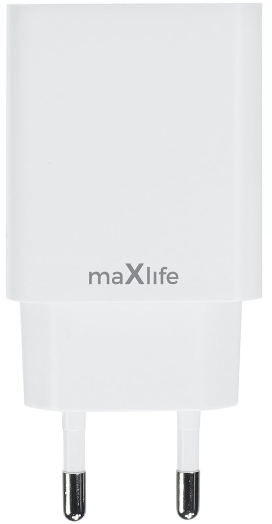 Cargador de Red MaXlife MXTC-13-20C, 20W, 3A, 1 x USB-C, Blanco