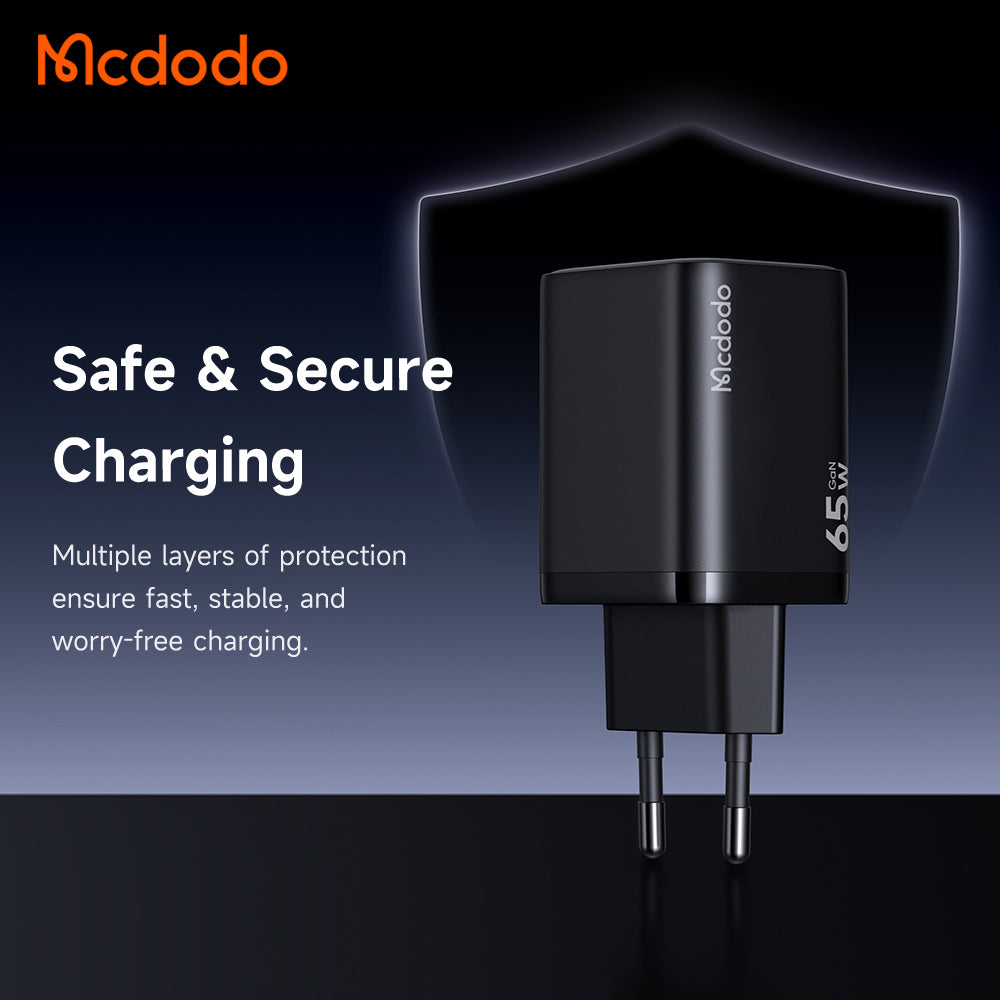Cargador de red McDodo CH-0850 Ultimate Mini, 65W, 3.25A, 1 x USB-C, Negro