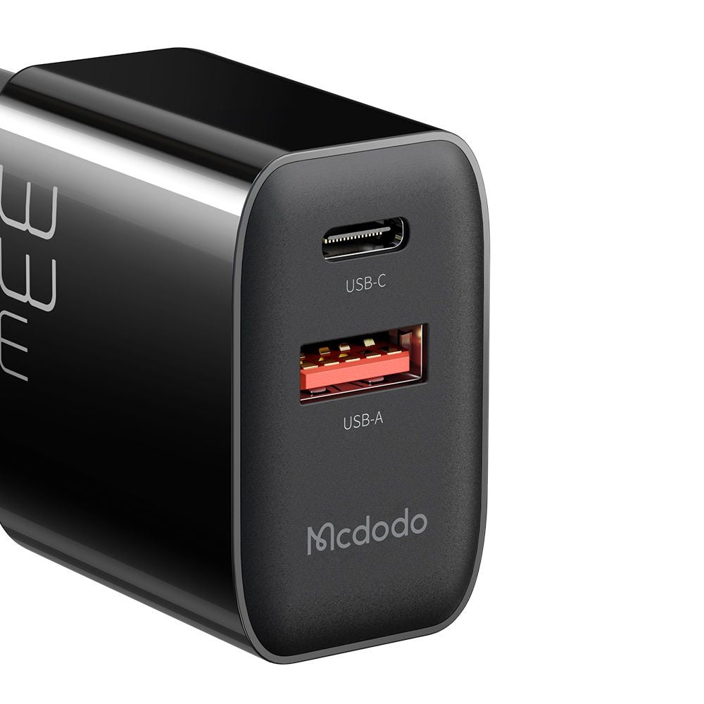 Cargador de Red McDodo CH-0921, 33W, 3A, 1 x USB-A - 1 x USB-C, Negro
