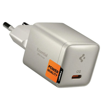 Cargador de red Spigen EE301EU Essential, 30W, 3A, 1 x USB-C, Gris Titan ACH10448