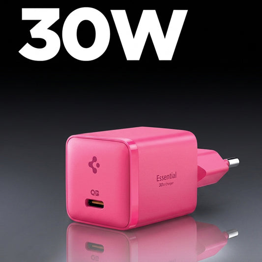 Cargador de red Spigen EE301EU Essential, 30W, 3A, 1 x USB-C, Rosa ACH10449