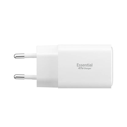 Cargador de Red Spigen EE473EU Essential, 47W, 3A, 1 x USB-A - 2 x USB-C, Blanco ACH09464
