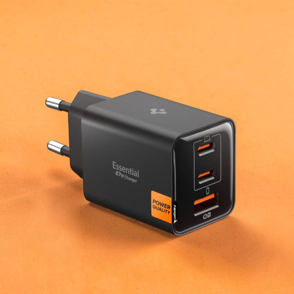 Cargador de Red Spigen EE473EU Essential, 47W, 3A, 1 x USB-A - 2 x USB-C, Negro ACH09465