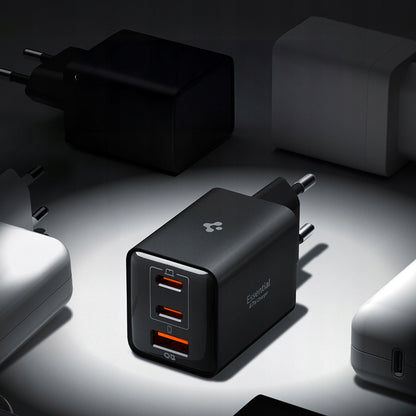 Cargador de Red Spigen EE473EU Essential, 47W, 3A, 1 x USB-A - 2 x USB-C, Negro ACH09465