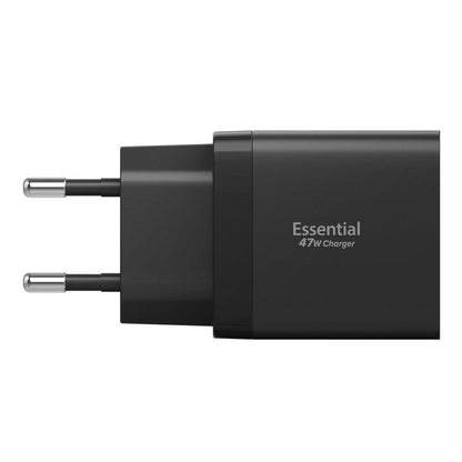 Cargador de Red Spigen Essential, 47W, 3A, 2 x USB-C, Negro