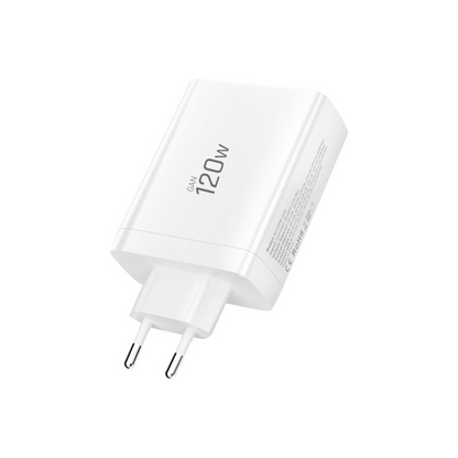 Cargador de Red Tech-Protect NC120W-GAN, 120W, 5A, 1 x USB-A - 3 x USB-C, Blanco