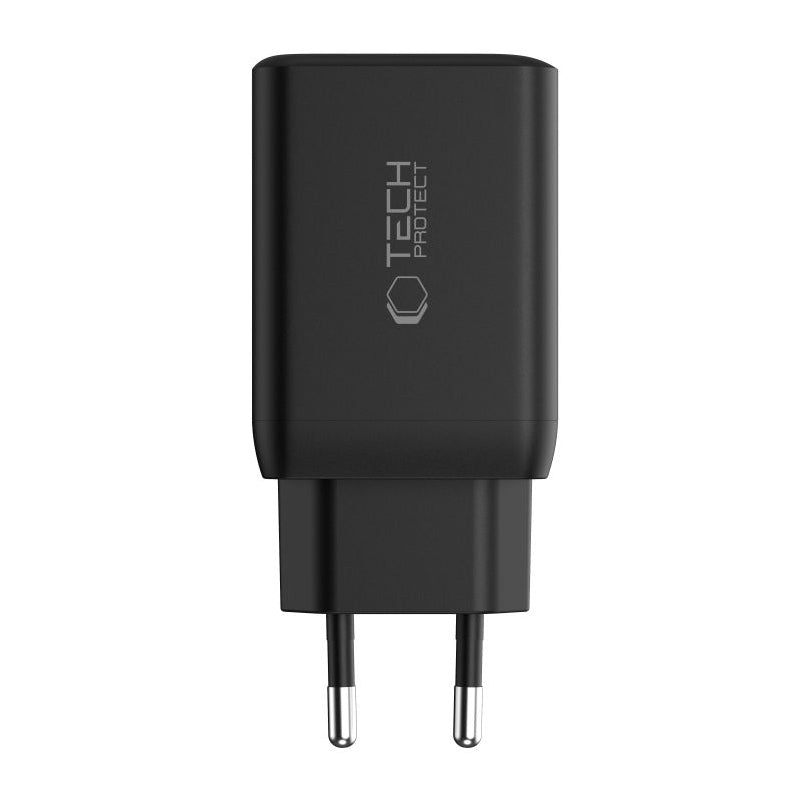 Cargador de red Tech-Protect NC45W, 45 W, 3 A, 2 x USB-C, negro 