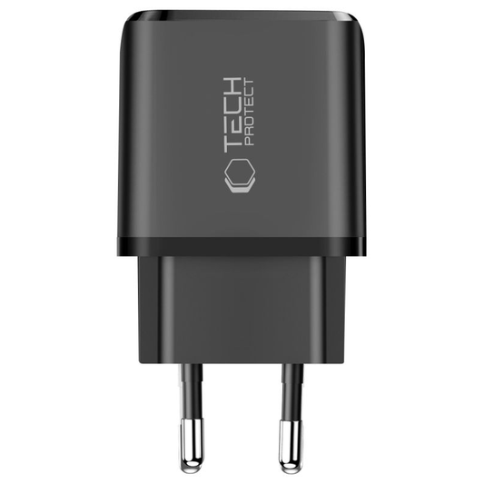 Cargador de Red Tech-Protect NCA45W, 45W, 3A, 1 x USB-A - 1 x USB-C, Negro