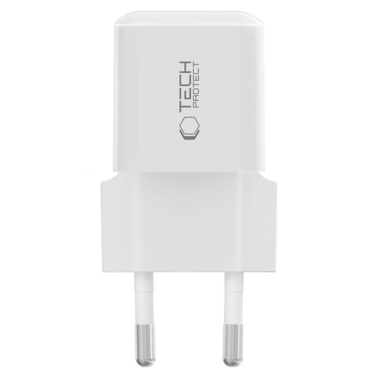 Cargador de Red Tech-Protect NCM25, 25W, 3A, 1 x USB-C, Blanco